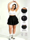 Plus Skort Women's Tennis Skirts High Waisted Tummy Control Pleated Athletic Golf Skorts Skirts for Running with 2 Pockets