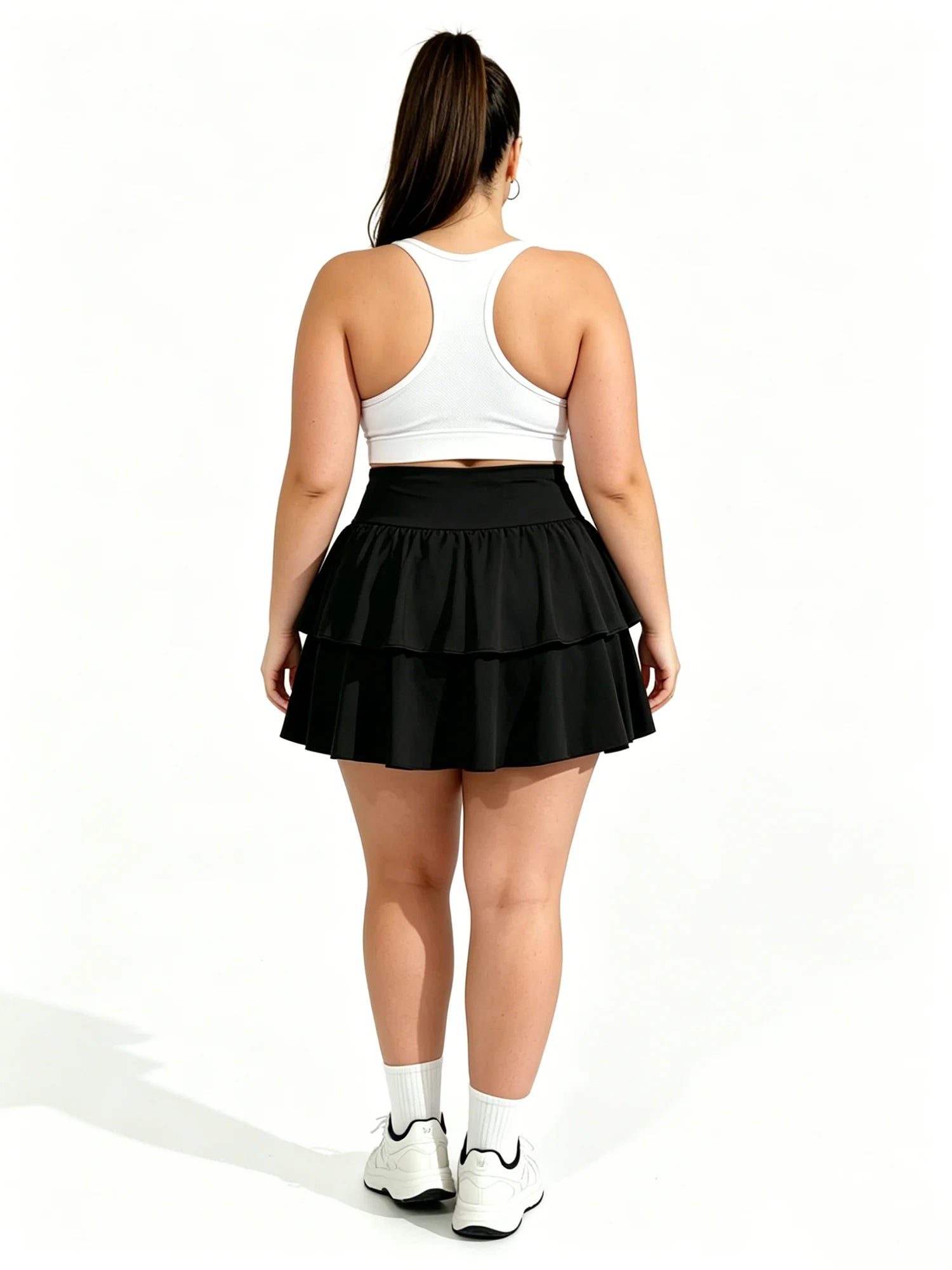 Plus Skort Women's Tennis Skirts High Waisted Tummy Control Pleated Athletic Golf Skorts Skirts for Running with 2 Pockets