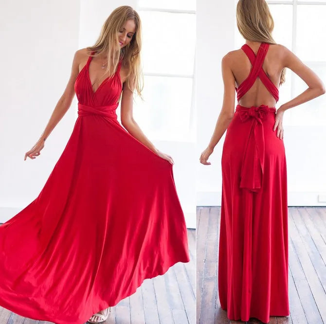 Sexy Women Multiway Wrap Convertible Boho Maxi Club Dress Bandage Long Dress Party Bridesmaids Infinity Longue Femme