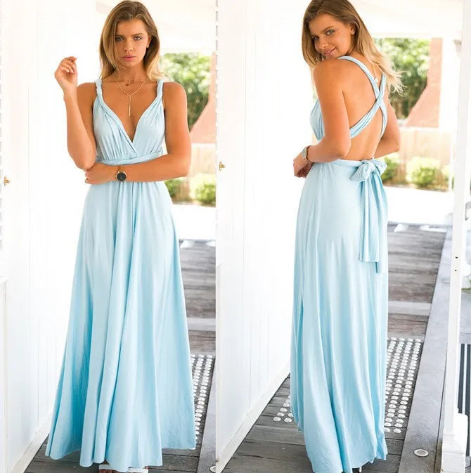 Sexy Women Multiway Wrap Convertible Boho Maxi Club Dress Bandage Long Dress Party Bridesmaids Infinity Longue Femme