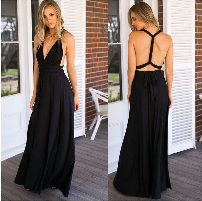 Sexy Women Multiway Wrap Convertible Boho Maxi Club Dress Bandage Long Dress Party Bridesmaids Infinity Longue Femme