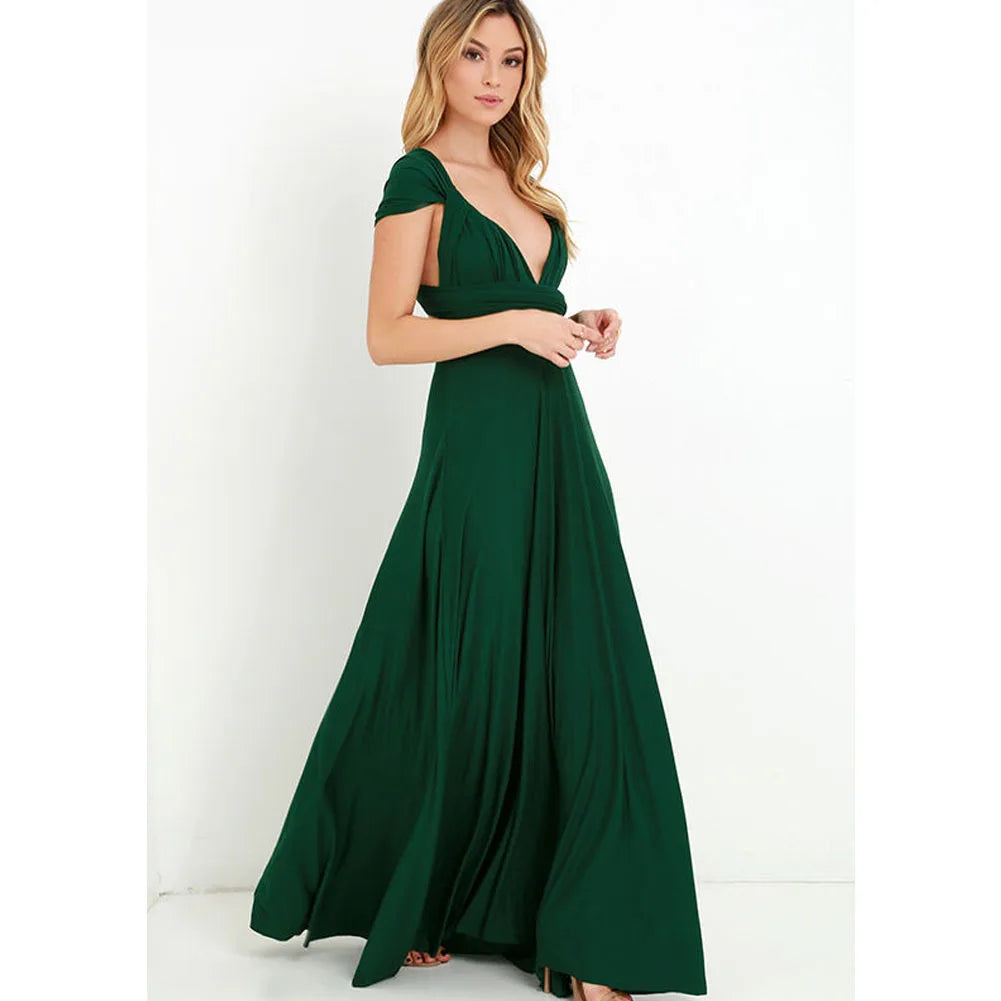 Sexy Women Multiway Wrap Convertible Boho Maxi Club Dress Bandage Long Dress Party Bridesmaids Infinity Longue Femme
