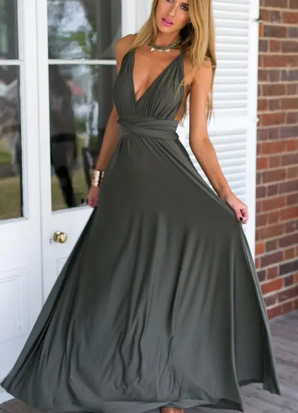 Sexy Women Multiway Wrap Convertible Boho Maxi Club Dress Bandage Long Dress Party Bridesmaids Infinity Longue Femme