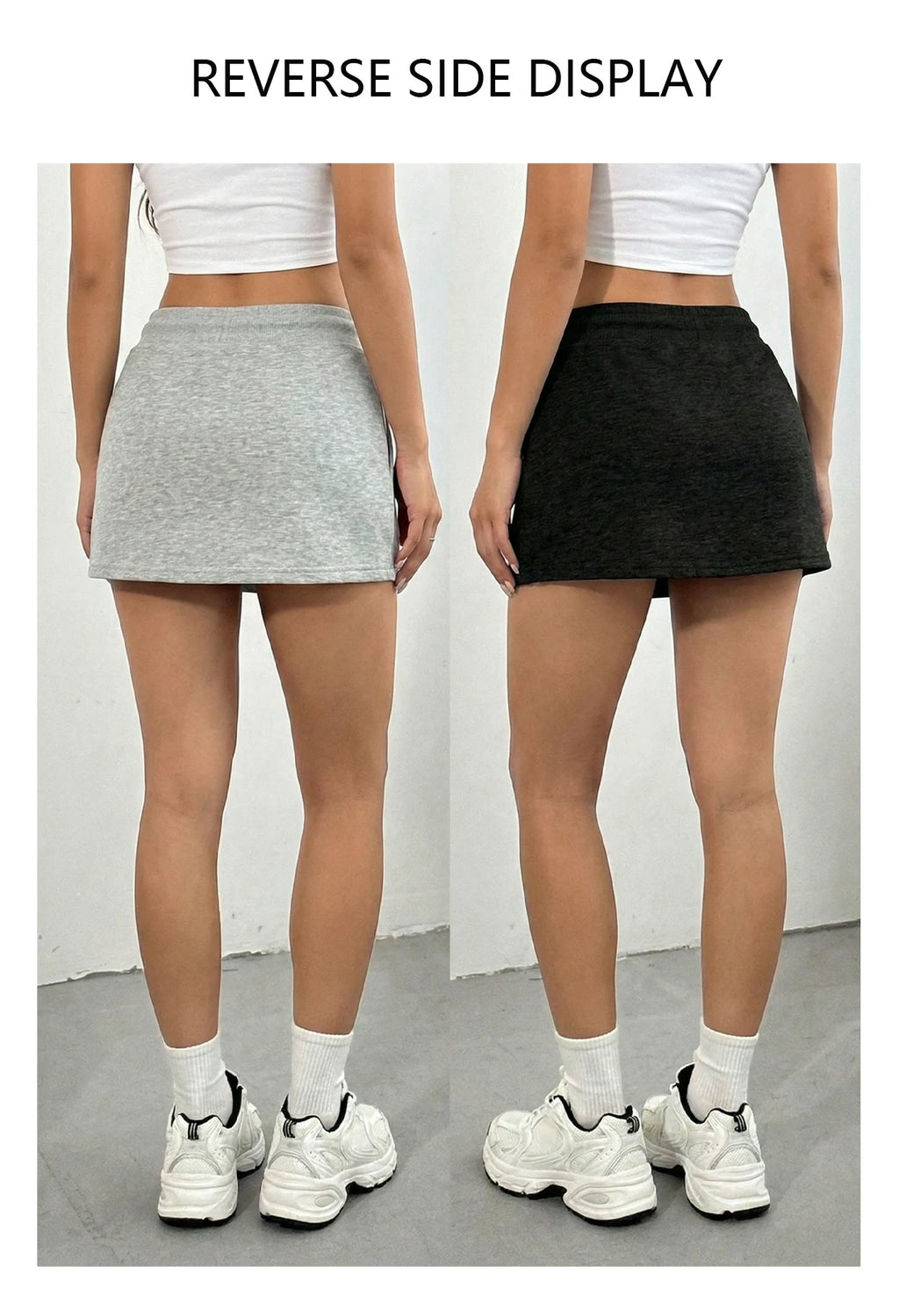 Women's mini short skirt casual drawstring high-waisted short style sportswear dress