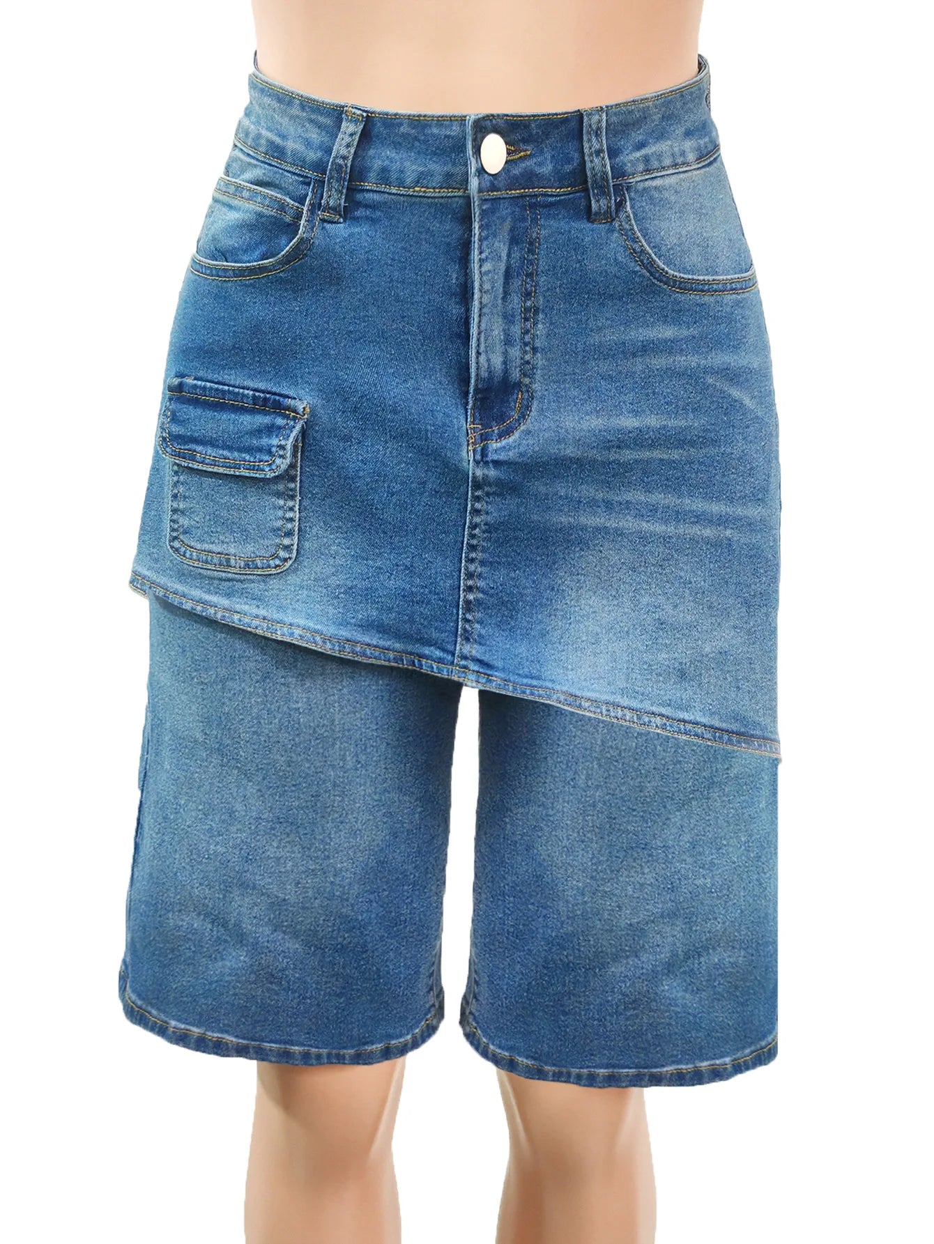 Women Denim Short Pant Jeans Vintage Wide Leg Pants High Waist Straight Trousers Y2k Streetwear Elegant Work Casual Summer