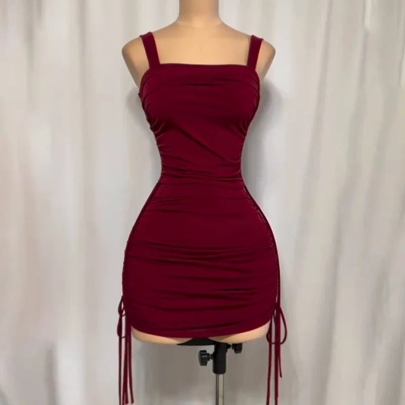 Women Two Piece Sets Skirt Set Sling Tops Sleeveless Short Skirts Hip Wrap Y2k Streetwear Drawstring Party Night Beach Sexy 2026