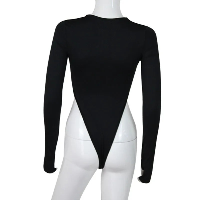 BIG PROMOTION Y2K European and American Summer New Women's Long Sleeve Slim Fit Bodysuit Sexy Spicy Girl Personality Zipper Top