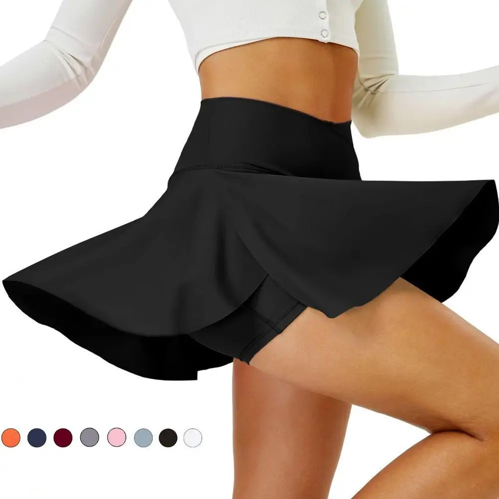 New Fashion Pleated Tennis Skirts Tummy Control Built-in Shorts Golf Skorts with Shorts Pockets Moisture Wickin Athletic Skirts