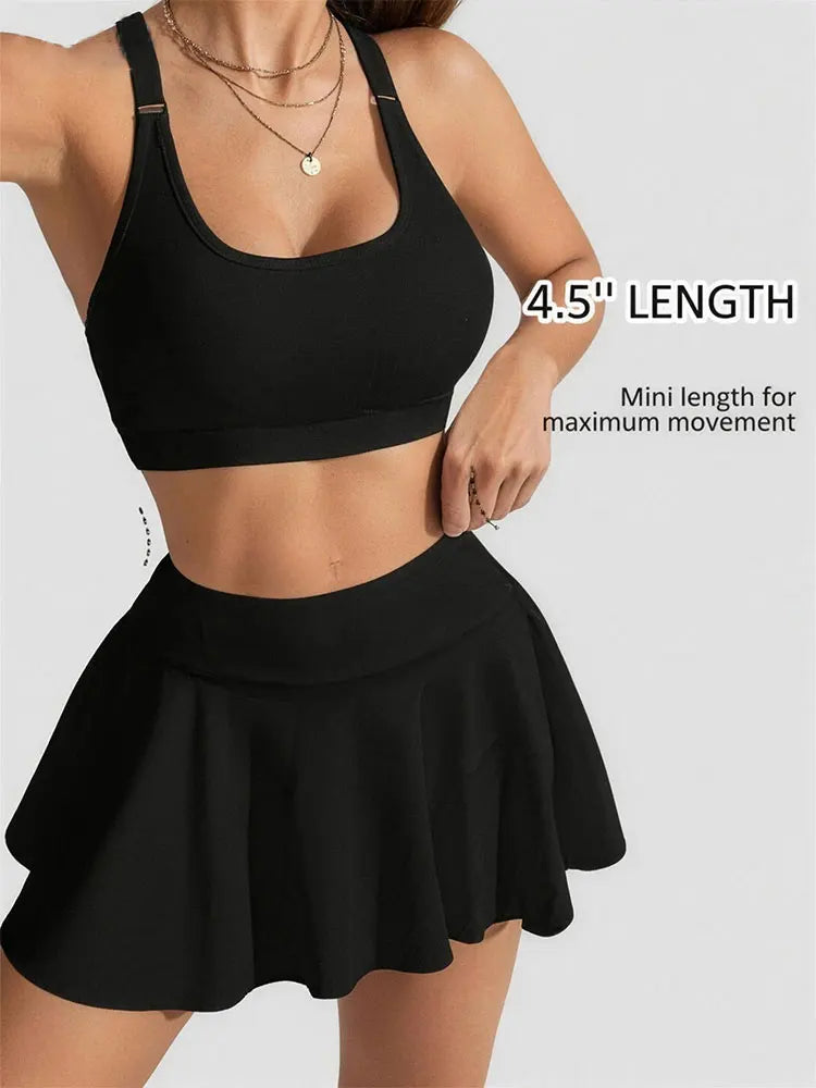Women’s Yoga Fitness Tennis Outfit High Waist Sports Skirt Summer New Style Quick Dry A-Line Skort Suitable For Running Workout