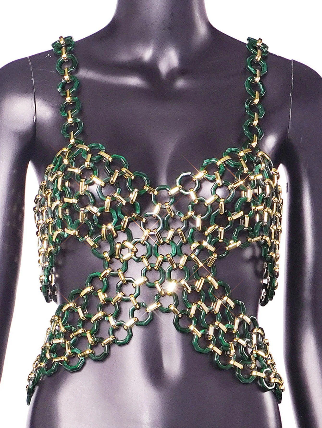 Sexy see through metal corset Crop top women 2026 summer halter night Club beach party tank top rave outfits cropped womens Tops