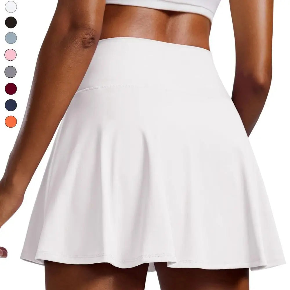 New Fashion Pleated Tennis Skirts Tummy Control Built-in Shorts Golf Skorts with Shorts Pockets Moisture Wickin Athletic Skirts
