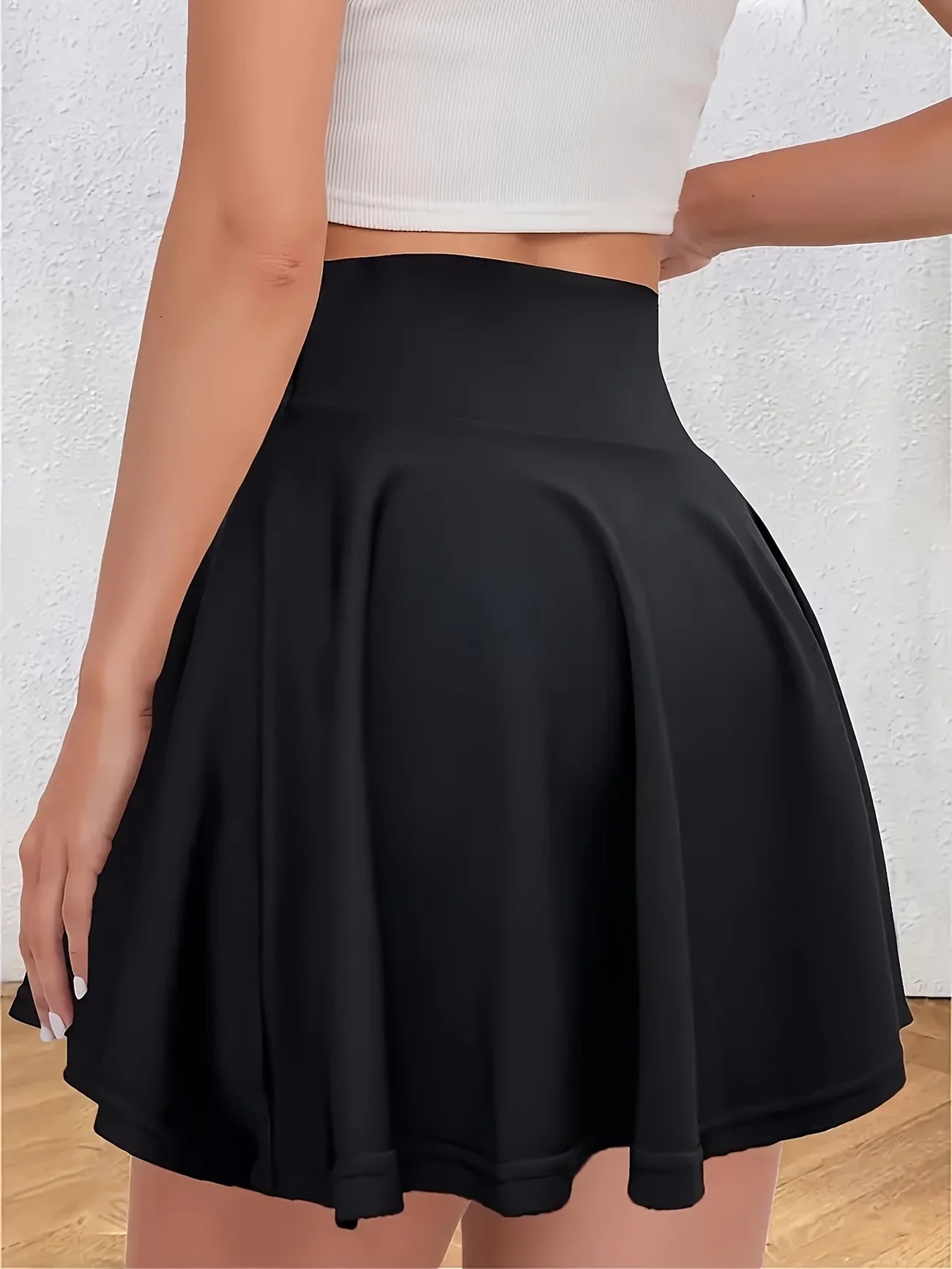 Solid Color Mini Skirt Summer High Waist Sports Skort Built-in Shorts Suitable For Yoga Running Tennis And Other Casual Sports