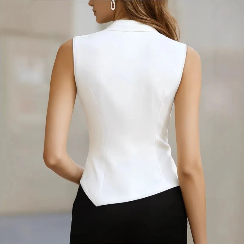 Women's Blouses 2026 New Summer Fashion V-neck Commuter Twist Pleated Sexy Versatile Sleeveless Shirt Casual Tops Women Clothing