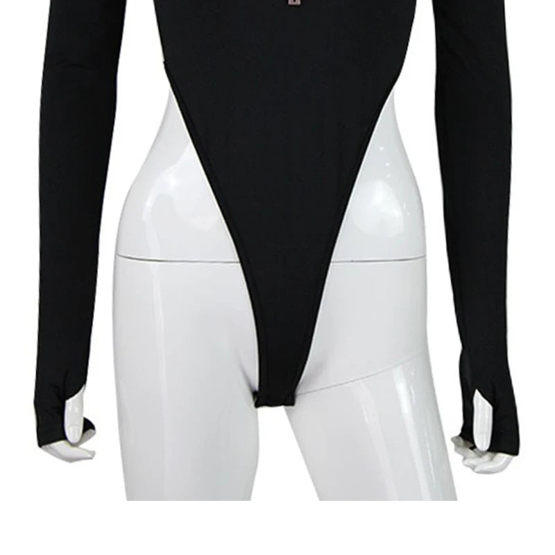 BIG PROMOTION Y2K European and American Summer New Women's Long Sleeve Slim Fit Bodysuit Sexy Spicy Girl Personality Zipper Top