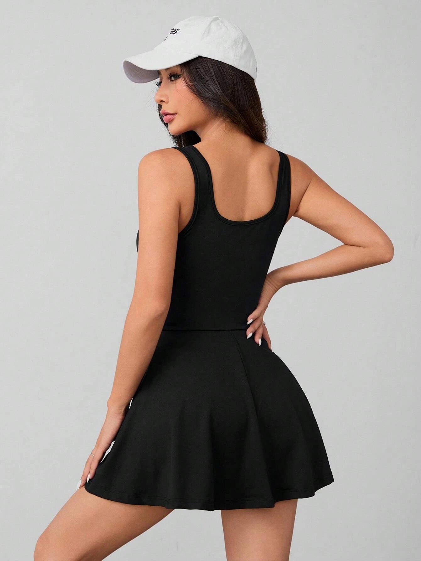 Ladies Elegant Sexy Spring Summer Square Collar Pocket Safety Pants Dress Fashionable Women's Clothing