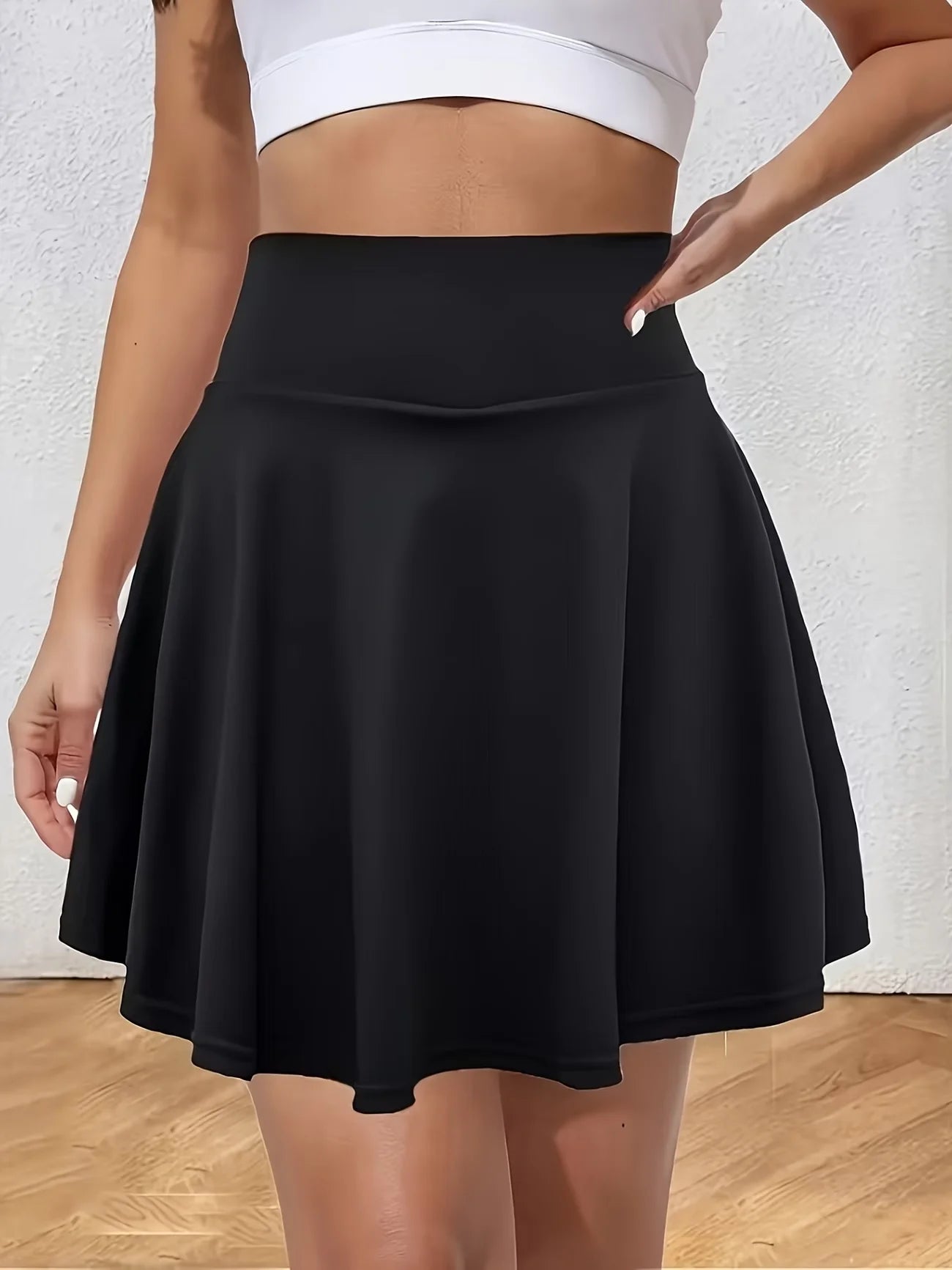 Solid Color Mini Skirt Summer High Waist Sports Skort Built-in Shorts Suitable For Yoga Running Tennis And Other Casual Sports