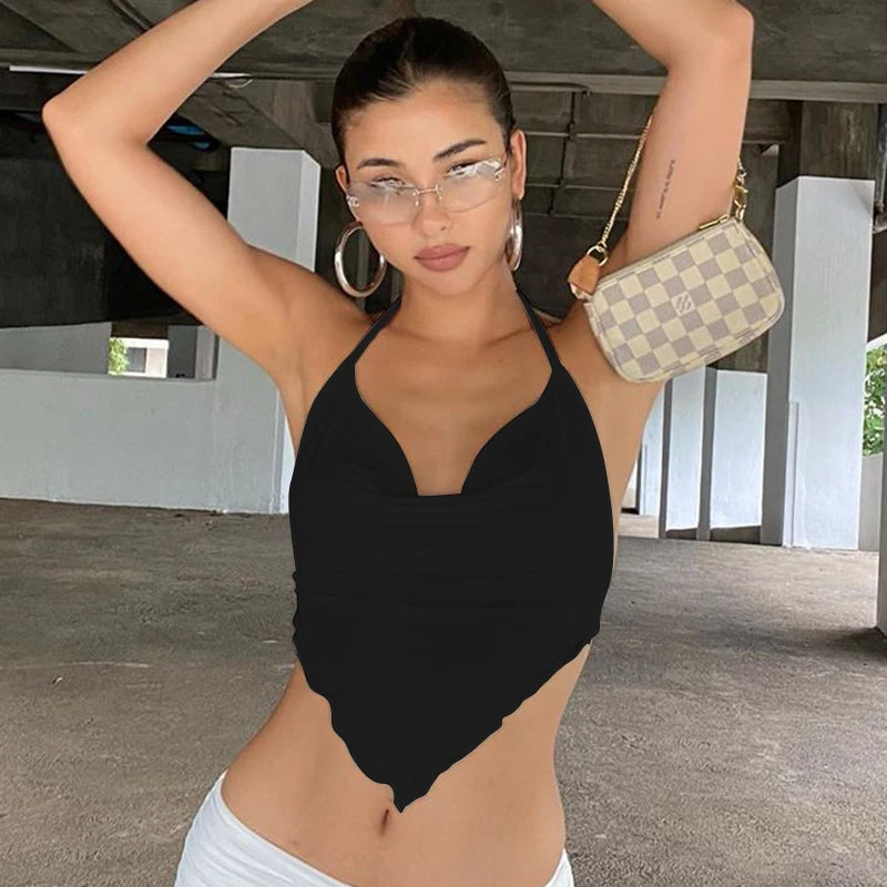 2026 New Fashion Sexy Crop Top Sexy Slim Fit Suspenders Sleeveless Backless Tube Top Summer Basic Solid Color Women's Camisole