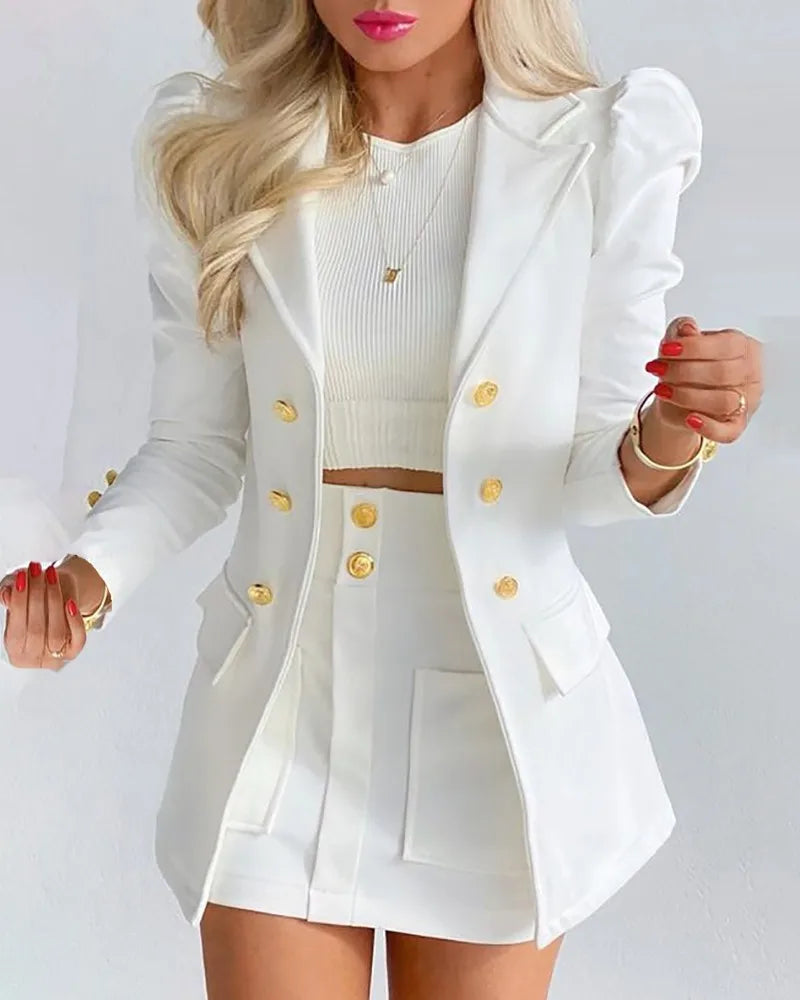 2026 Spring/Summer New Women's Clothing Style Slimming Short Skirt Two Piece Suit Set New in Matching Sets
