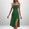 Women Elegant Floral Beach Vacation Streetwear Sexy Low Cut Beach Party Slim Slit Dress Chic Bodycon Lady Sleeveless Vestidos
