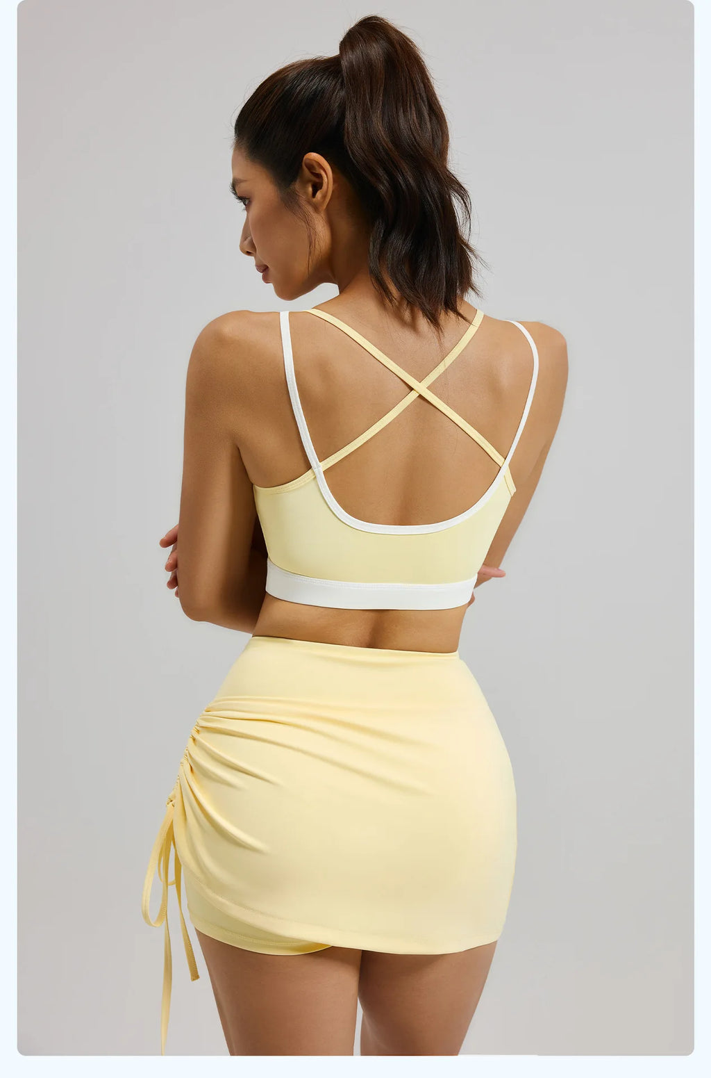 2026 Summer Hot Women's Sports Skirt Anti-running Skirt High Waist Running Shorts Fake Two-piece Yoga Shorts Drawstring Sexy Fit