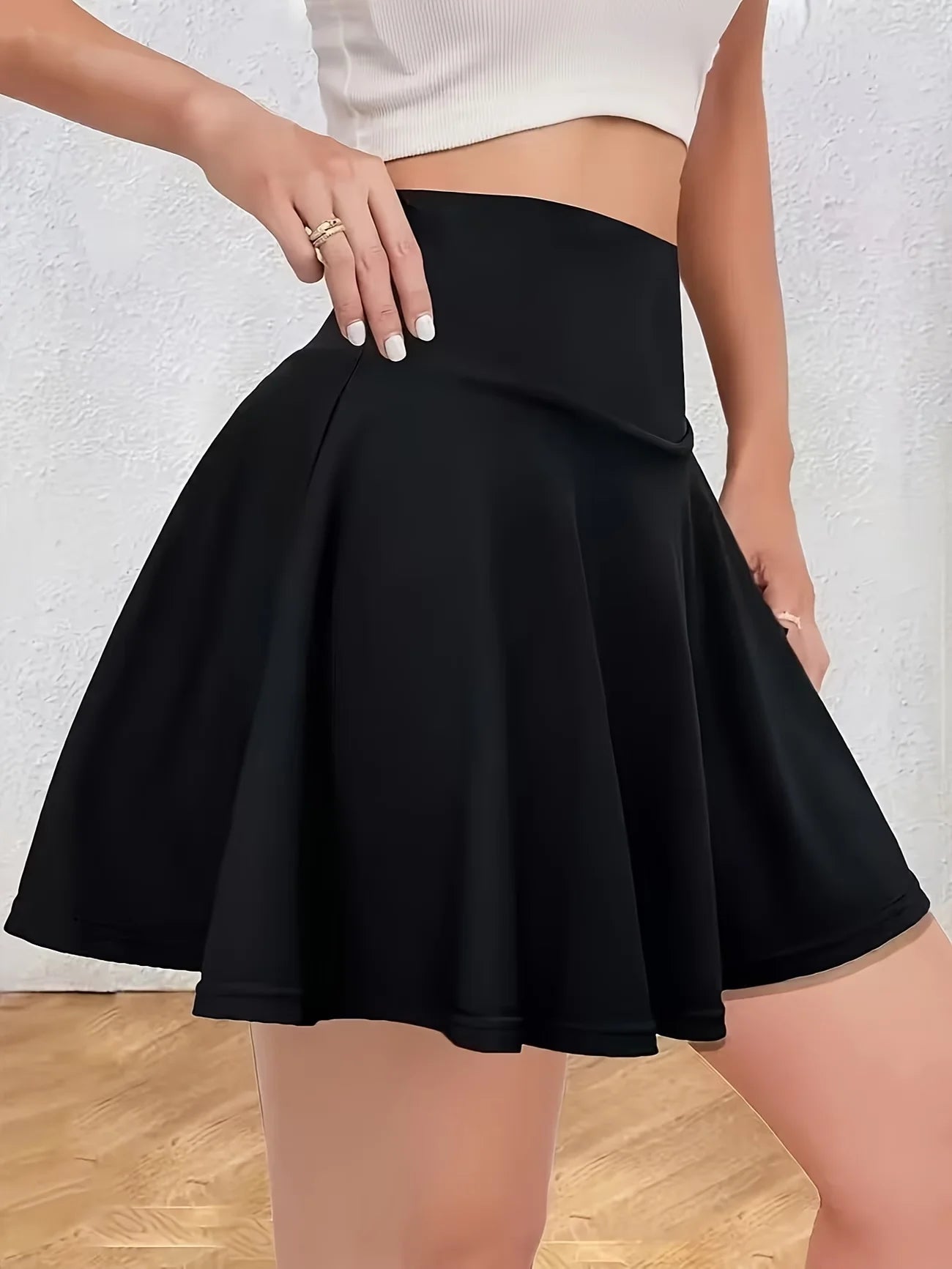 Solid Color Mini Skirt Summer High Waist Sports Skort Built-in Shorts Suitable For Yoga Running Tennis And Other Casual Sports