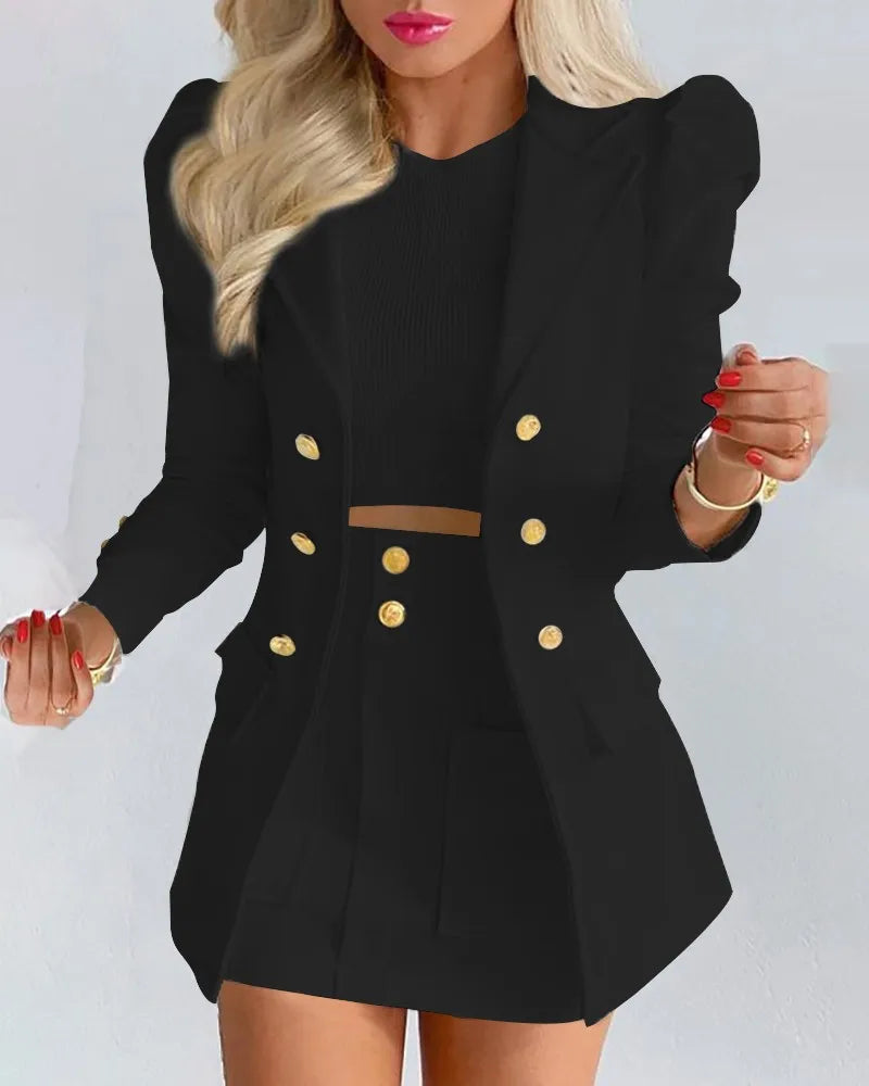 2026 Spring/Summer New Women's Clothing Style Slimming Short Skirt Two Piece Suit Set New in Matching Sets
