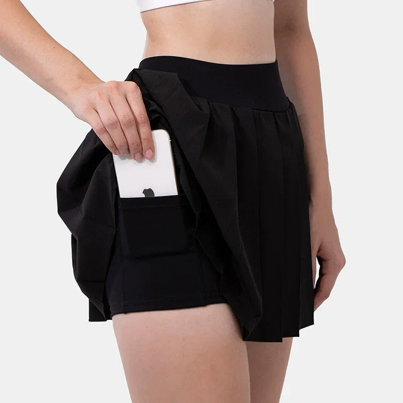 Sexy Side Bandage Summer Skirts Women High Waist Elastic Mini Skirt With shorts Hot Club A Line Slim Tennis Skirts Women