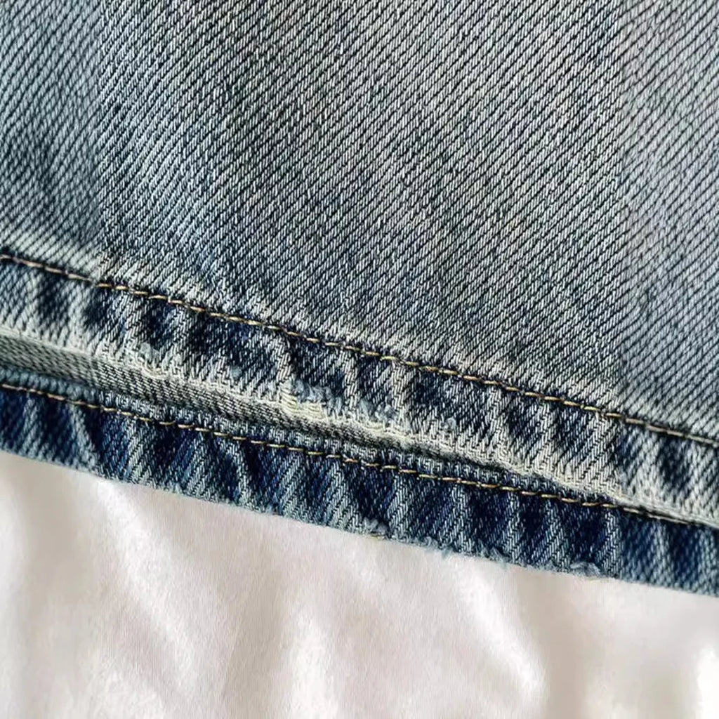 2026 Women Denim Shorts High Waist Vintage Washed Straight Wide Leg Denim Jeans Zipper Closure Knee Length Jeans Short Pants