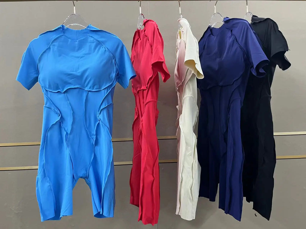 2026 Pad Nylon Women Bodysuit Fitness Yoga Set Splicing Exposed V Butt One-Piece Shorts Set Gym Sports Push Up Cycling Jumpsuit