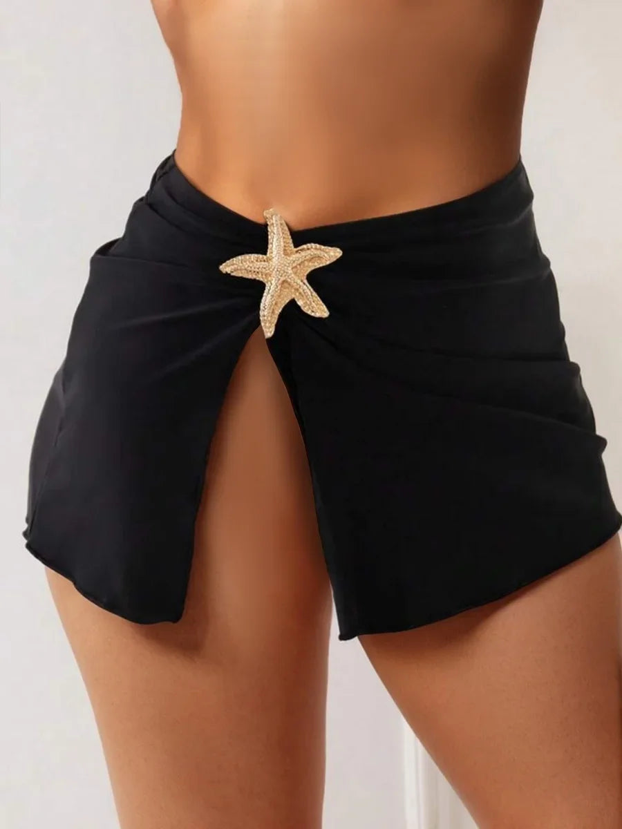 Women's Swimsuit Cover Up Skirts High Slit Swim Beach Sarong Bathing Suit Wrap Skirt with Sartfish