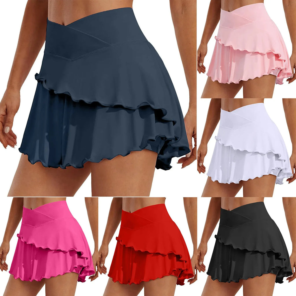 Women's High Waisted Pleated Tennis Skirts with Pockets Tummy Control Casual Liner Mini Skirts Skorts A-Line Workout Golf Skirts