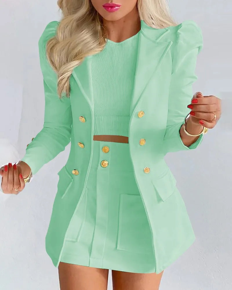 2026 Spring/Summer New Women's Clothing Style Slimming Short Skirt Two Piece Suit Set New in Matching Sets