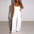 Sexy Backless Bandage Women Jumpsuit Fashion Sleeveless Elegant Split Bodysuit Women Casual Slim Fit Lady Playsuits New Solid