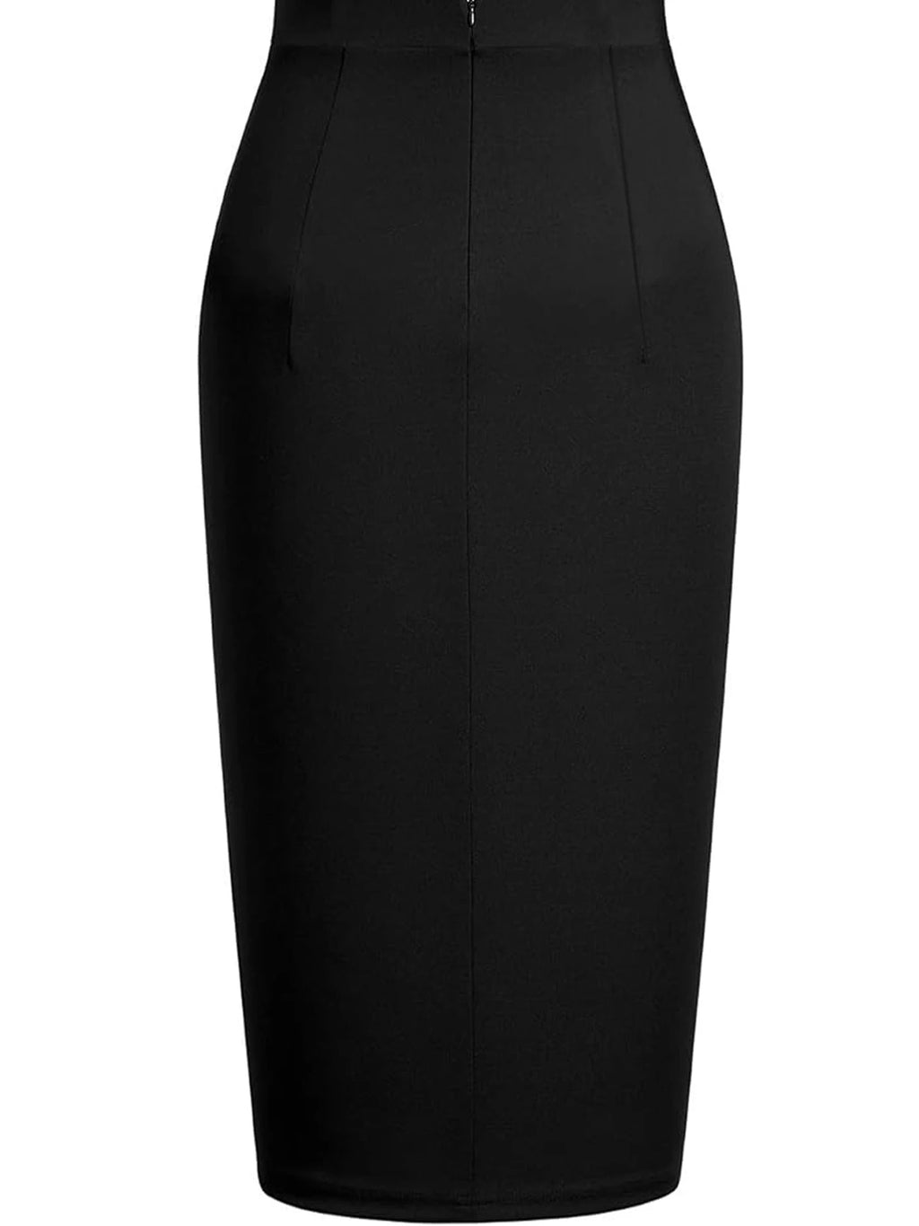 Women Wear to Work Pencil Skirts for Women Elastic High Waist Split Button Knee Length Bodycon Skirt