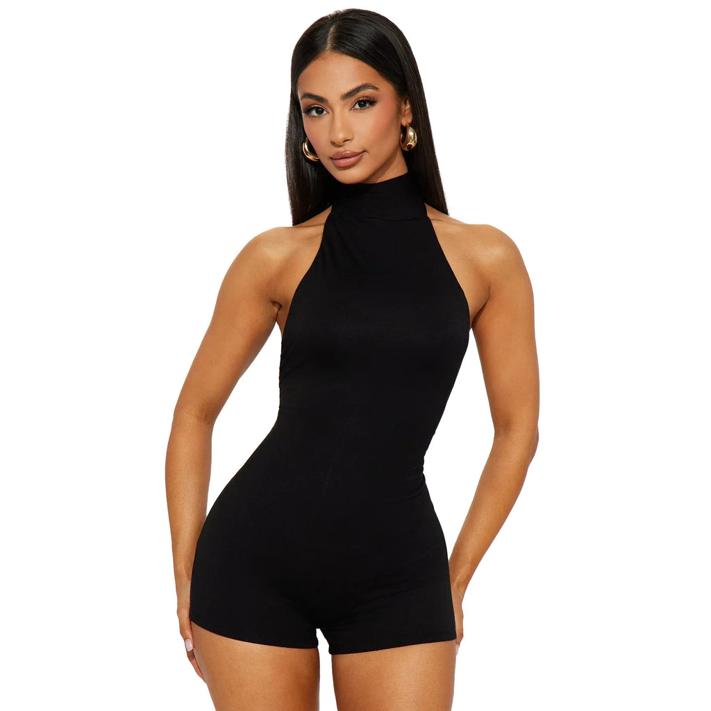 Sexy Jumpsuits For Woman Jumpsuit Rompers Playsuits Bodysuits Hot Girl Style Simple All-match Slim Backless Neck Halter Leace-up