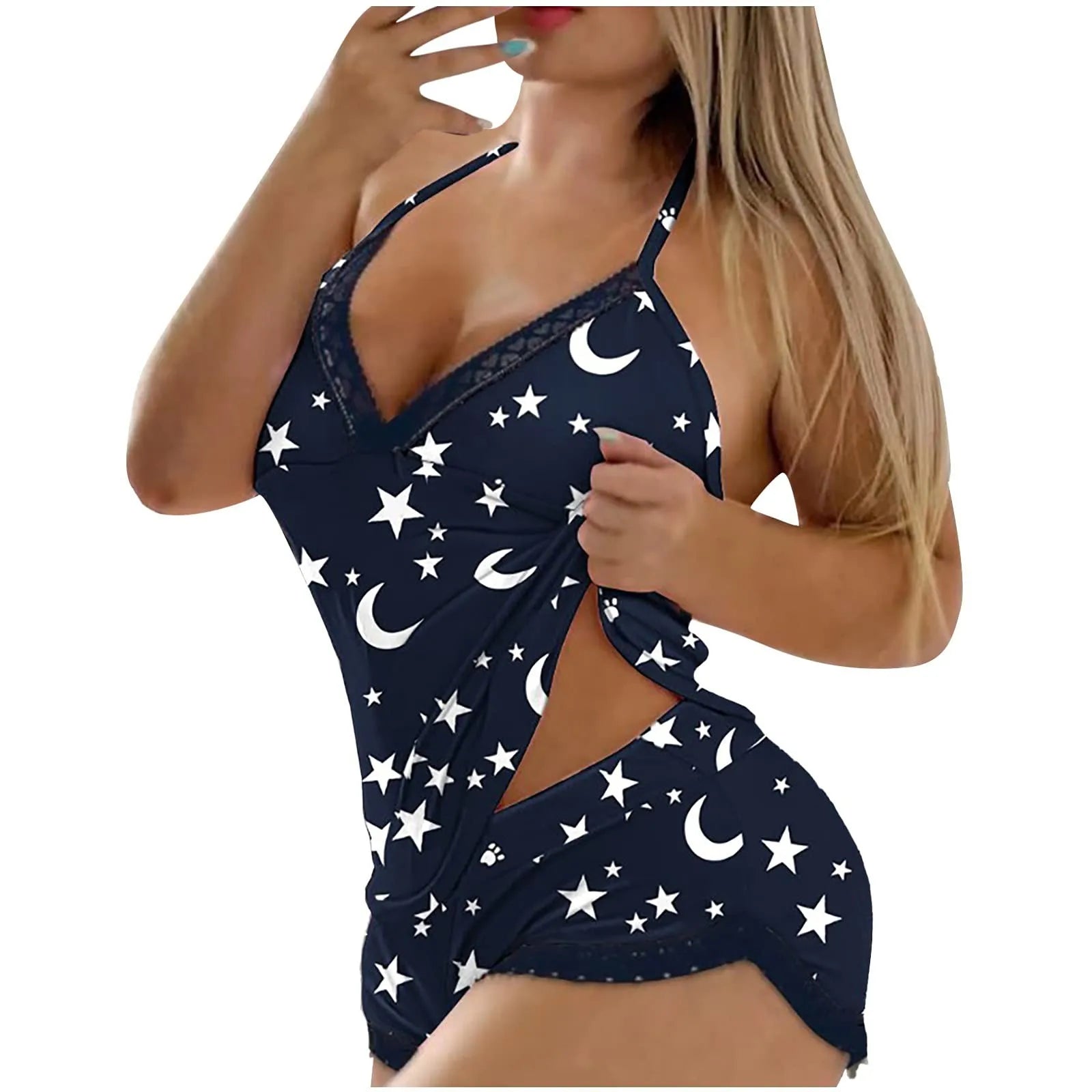 Women Sexy Lace Corset Lingerie Sleepwear Sleeveless Soft V-Neck Suspenders Pajamas Available In Multiple Colors