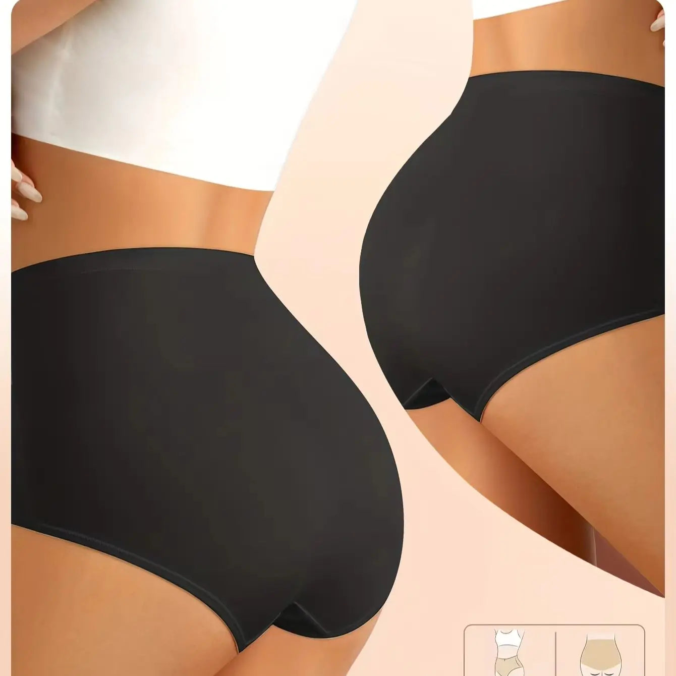 1pcs High Waisted Women's Panties Breathable Mesh Cross Tummy Cinching Ice Silk No Trace Triangle Panties Tummy Tuck Shape