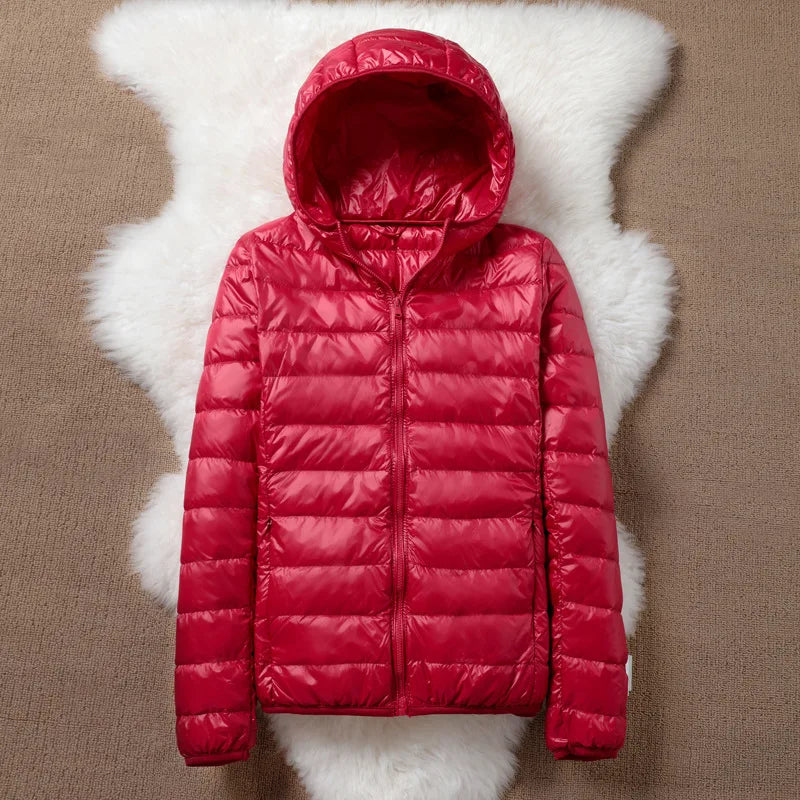 Down Jacket Women Coat Autumn Winter Jackets For Girls Warm Quilted Parka Ladies And Light Female Ultralight Hooded Plus Size