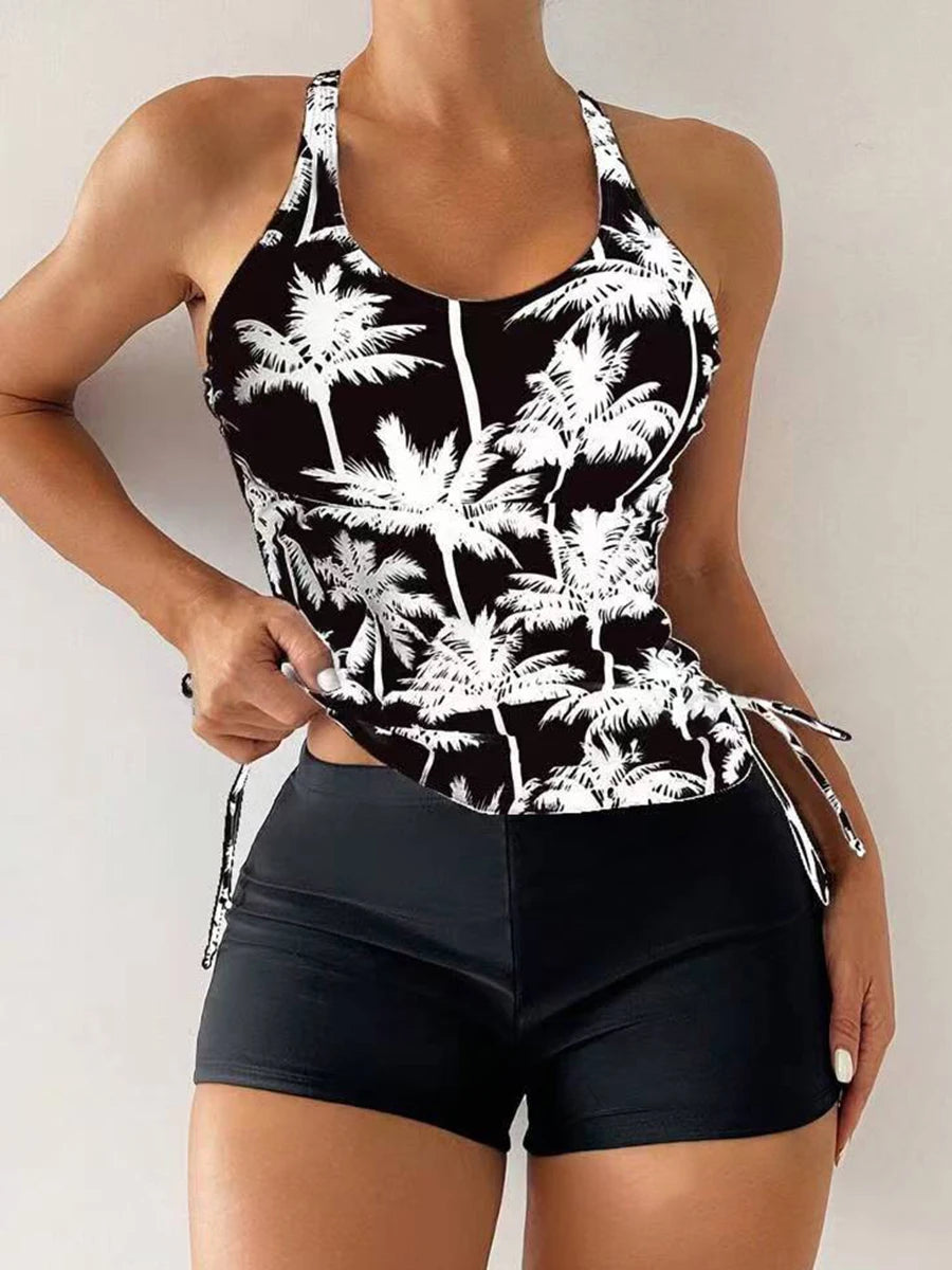 Tankini Two Piece Swimsuit Women 2026 Printed Swimwear Female Bathers Bathing Swimming Swim Suit Beach Wear XXL