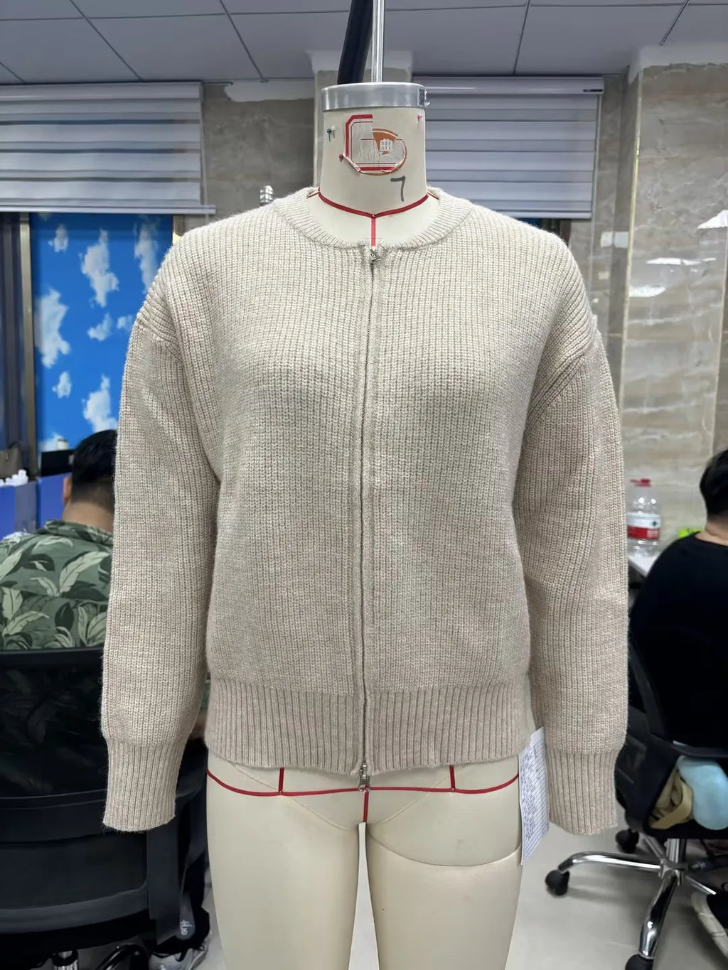 Women's Zip Up Knit Sweater Casual Long Sleeve Mock Neck Open Front Cardigan Winter Fall Outwear Coat Fashion Streetwear