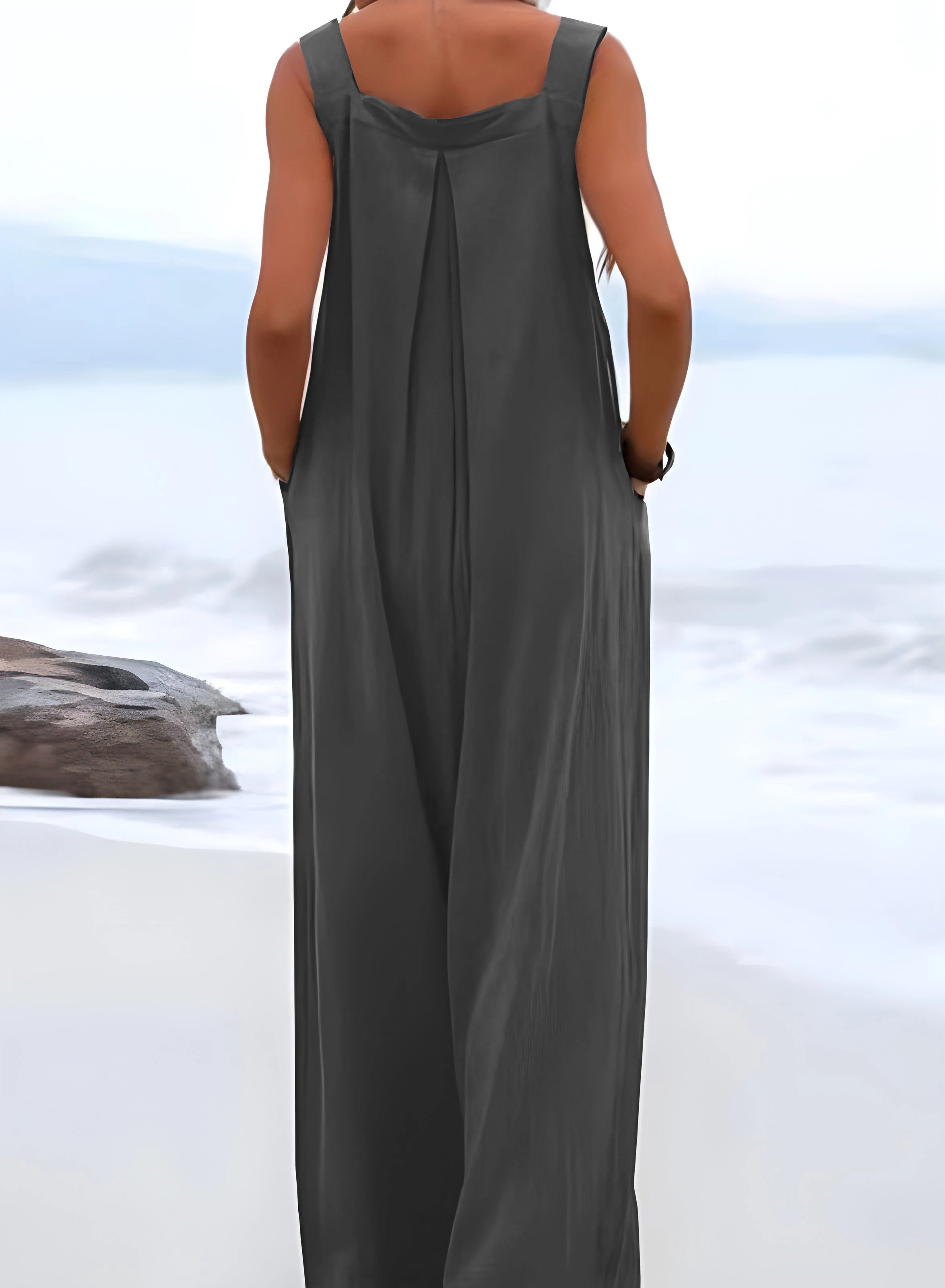 2026 Summer New Loose Wide-Leg Women's Overalls Suspender Casual Simple Jumpsuit