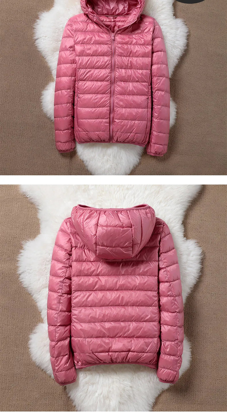 Down Jacket Women Coat Autumn Winter Jackets For Girls Warm Quilted Parka Ladies And Light Female Ultralight Hooded Plus Size