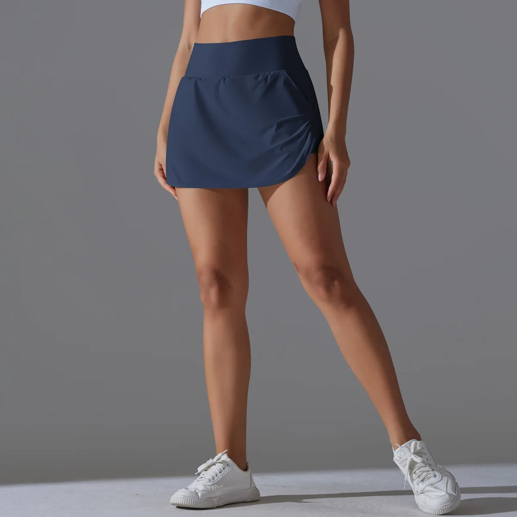 Women Tennis Skirt With Pockets Shorts Athletic Yoga Skirts Breathable Athletic Badminton Golf Skorts Workout Sports Skirts