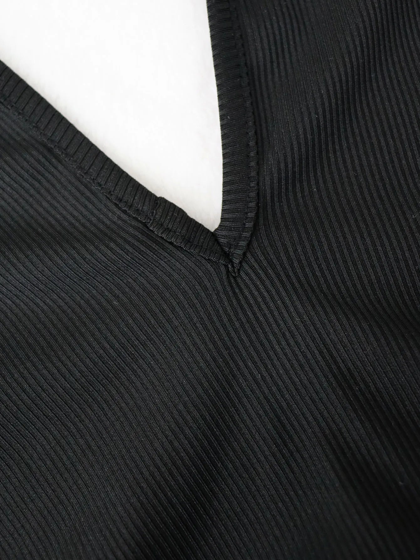 Women's Black Jumpsuit, Deep V Cross Neck, Tie Waist Straight Leg Pants, Elegant Daily Streetwear