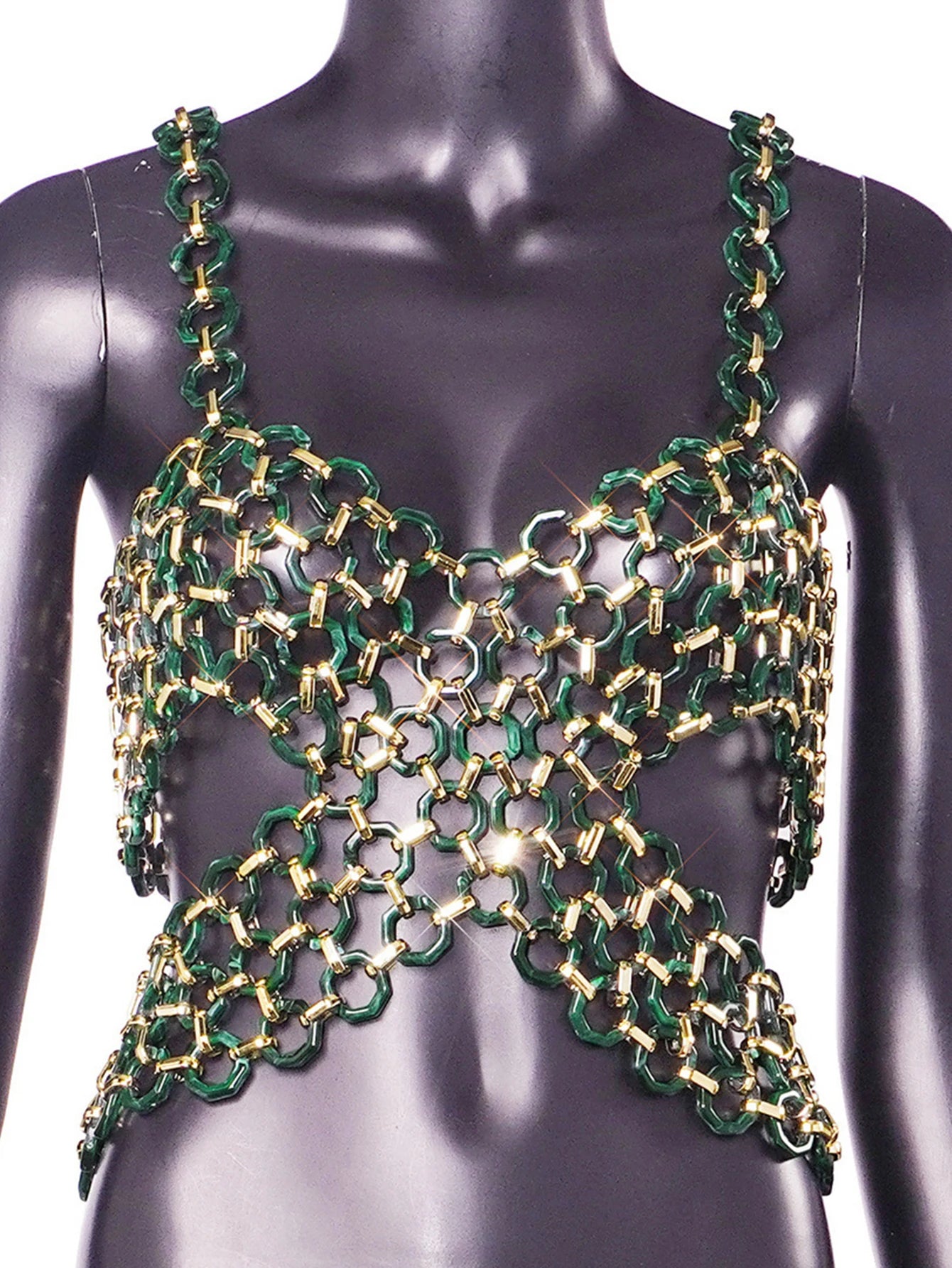 Sexy see through metal corset Crop top women 2026 summer halter night Club beach party tank top rave outfits cropped womens Tops