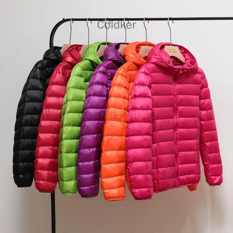 Down Jacket Women Coat Autumn Winter Jackets For Girls Warm Quilted Parka Ladies And Light Female Ultralight Hooded Plus Size