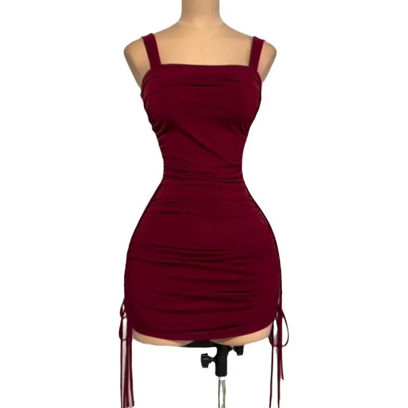 Women Two Piece Sets Skirt Set Sling Tops Sleeveless Short Skirts Hip Wrap Y2k Streetwear Drawstring Party Night Beach Sexy 2026