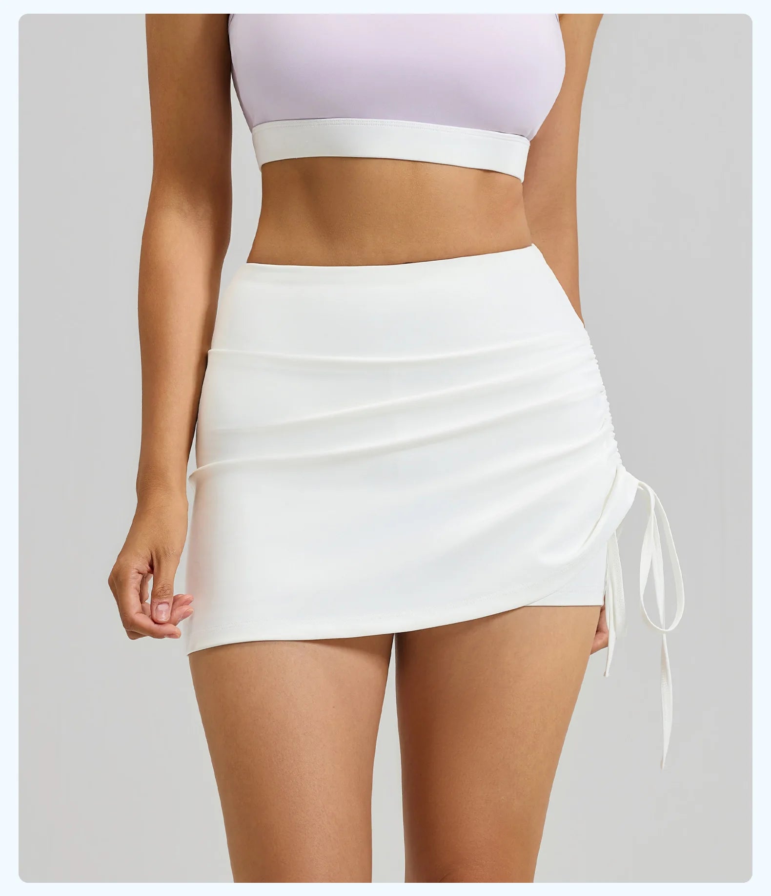 2026 Summer Hot Women's Sports Skirt Anti-running Skirt High Waist Running Shorts Fake Two-piece Yoga Shorts Drawstring Sexy Fit