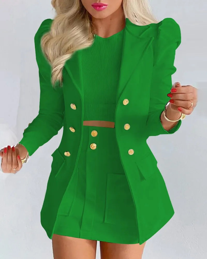 2026 Spring/Summer New Women's Clothing Style Slimming Short Skirt Two Piece Suit Set New in Matching Sets