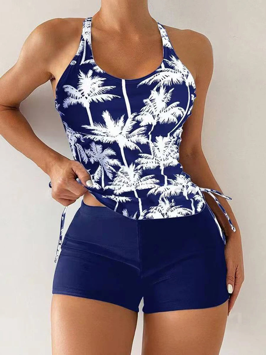 Tankini Two Piece Swimsuit Women 2026 Printed Swimwear Female Bathers Bathing Swimming Swim Suit Beach Wear XXL